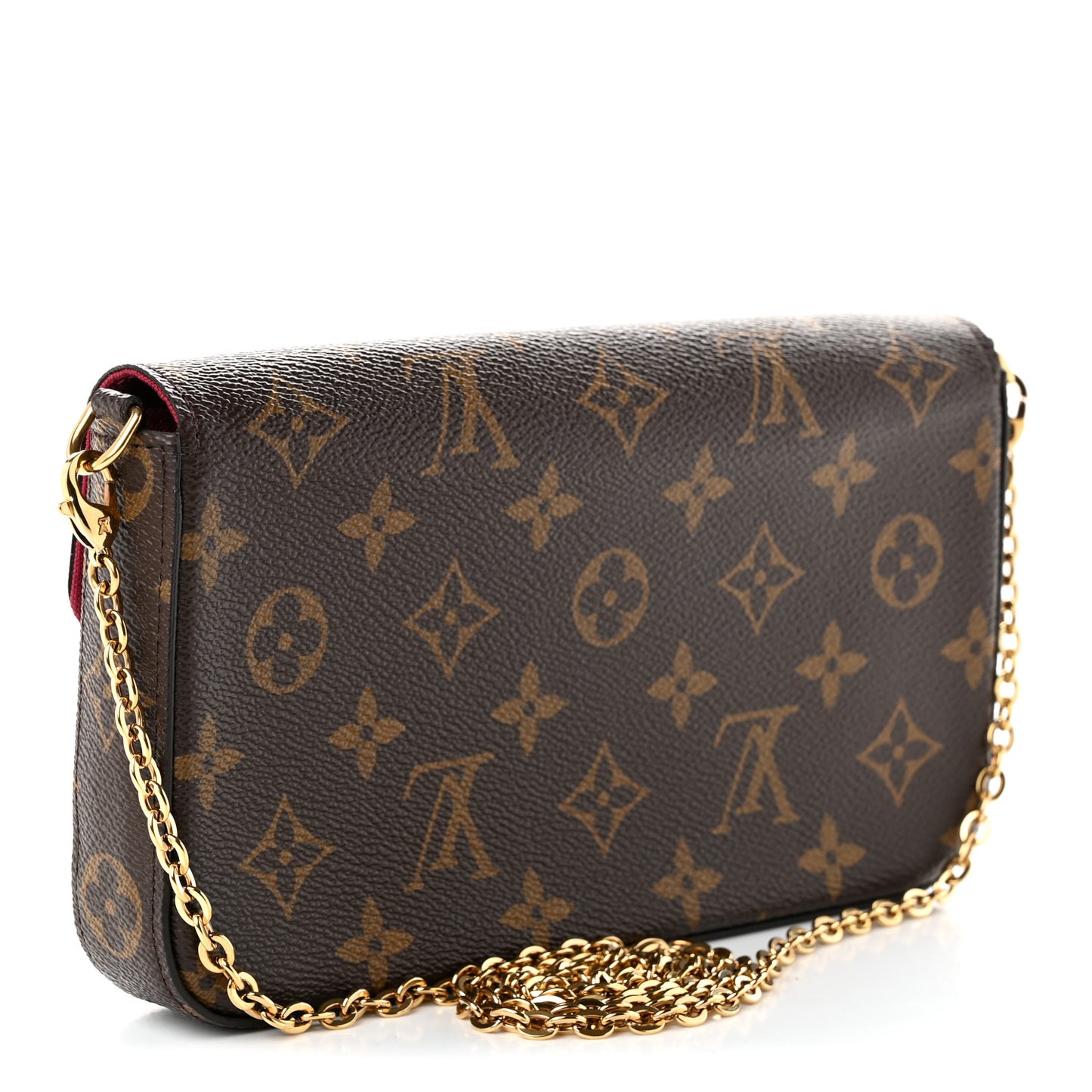 Monogram Pochette Felicie Chain Wallet Fuchsia