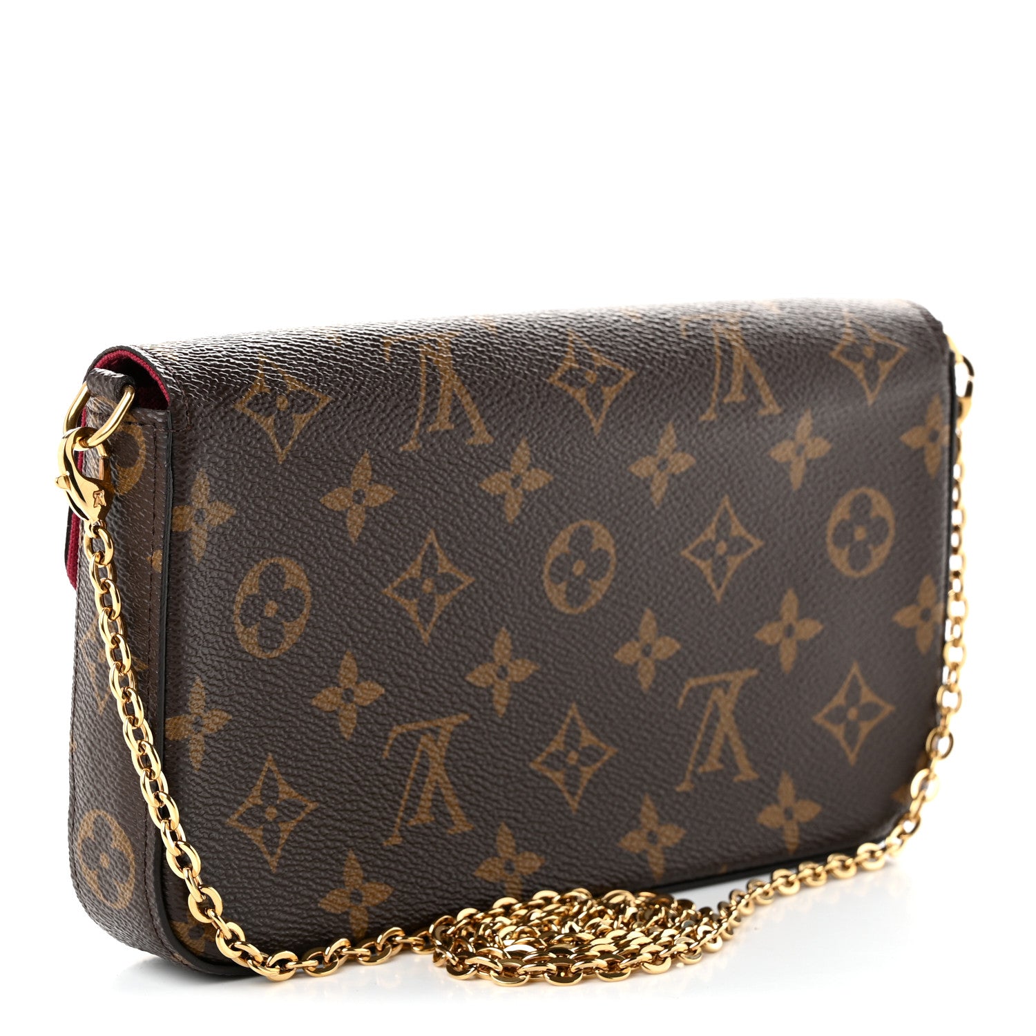 Louis Vuitton Monogram Pochette Felicie Chain Wallet Fuchsia 3 of 10