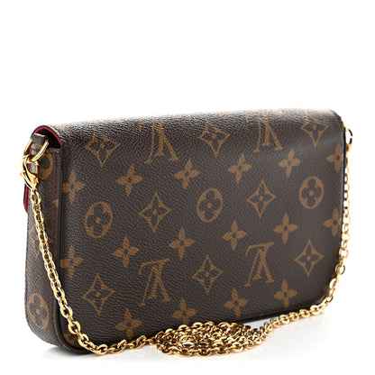 Louis Vuitton Monogram Pochette Felicie Chain Wallet Fuchsia 3 of 10