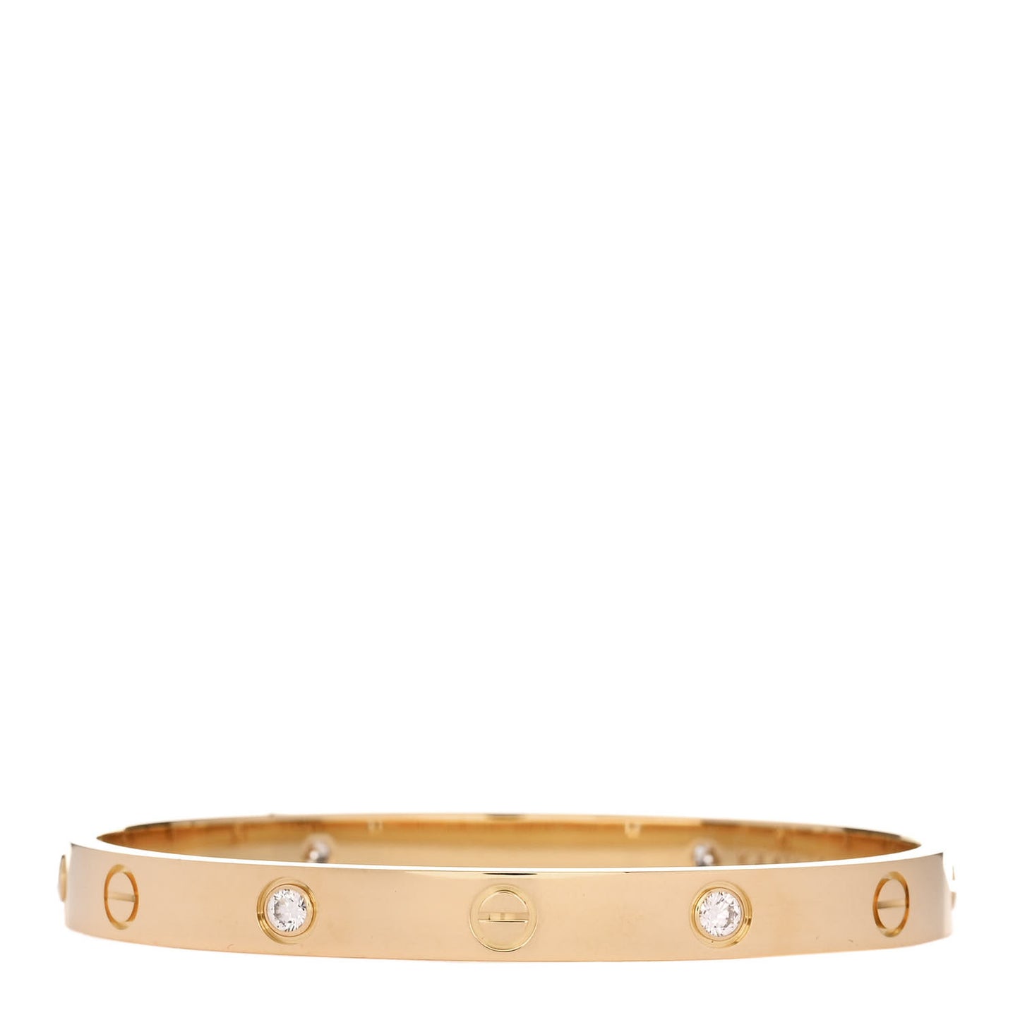 18K Yellow Gold 4 Diamond LOVE Bracelet 17