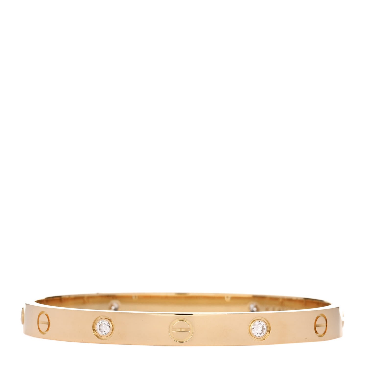 Cartier 18K Yellow Gold 4 Diamond LOVE Bracelet 17 2 of 8