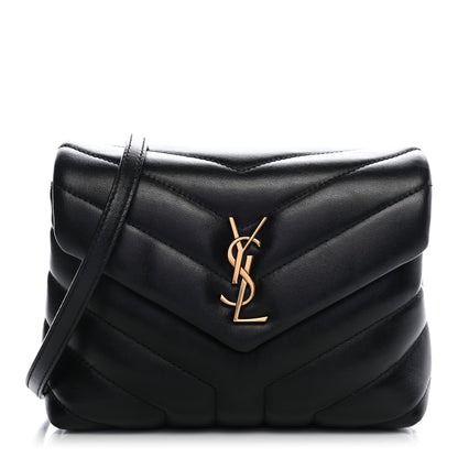 Saint Laurent Calfskin Y Quilted Monogram Toy Loulou Crossbody Bag Black 1 of 9