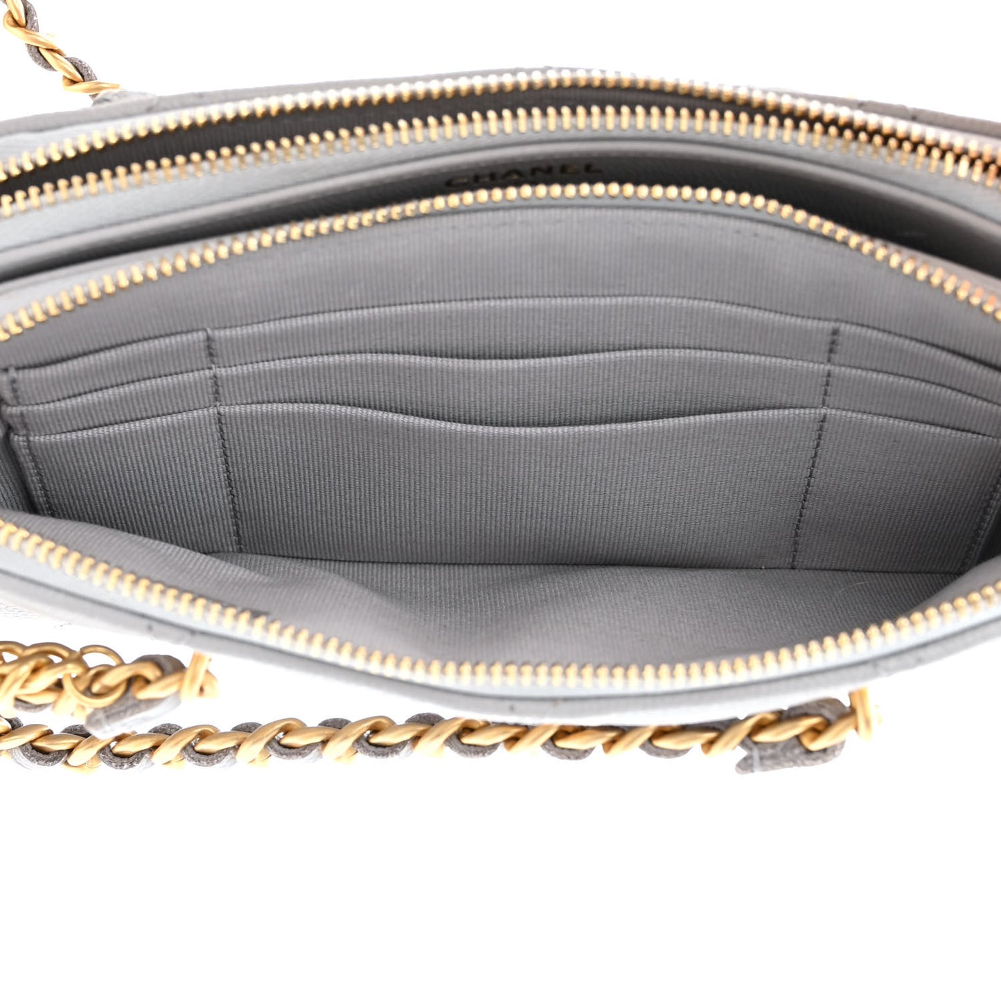 Caviar Quilted Phone Holder Grey