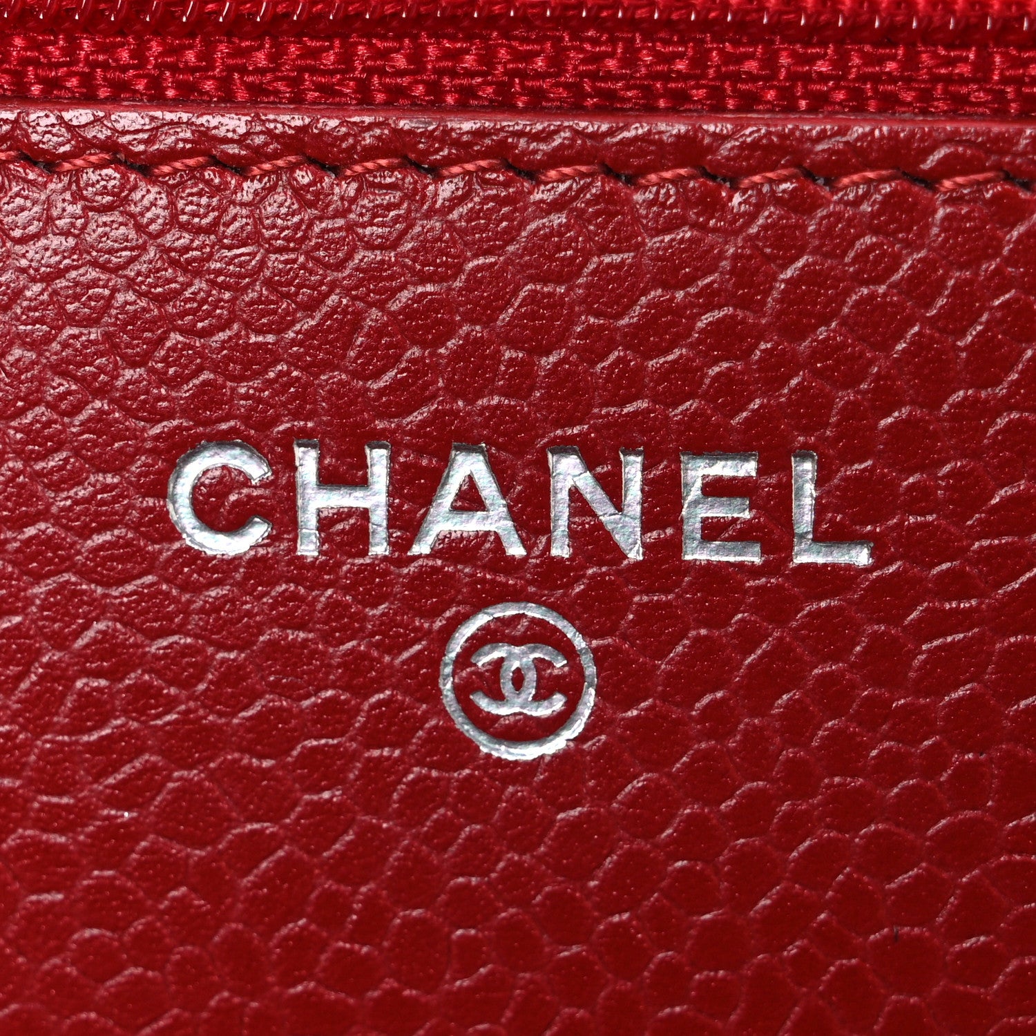 Chanel Caviar Quilted Wallet on Chain WOC Red 6 of 12