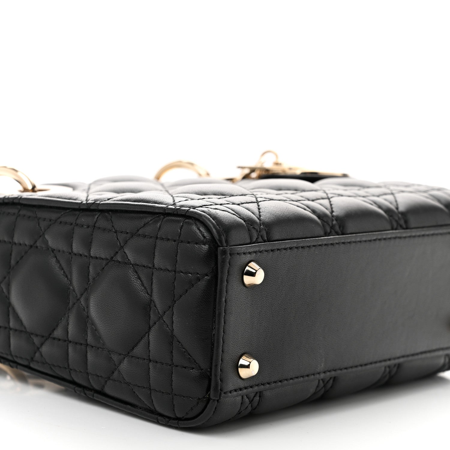 Christian Dior Lambskin Cannage Mini Lady Dior Black 9 of 10