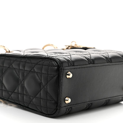 Christian Dior Lambskin Cannage Mini Lady Dior Black 9 of 10