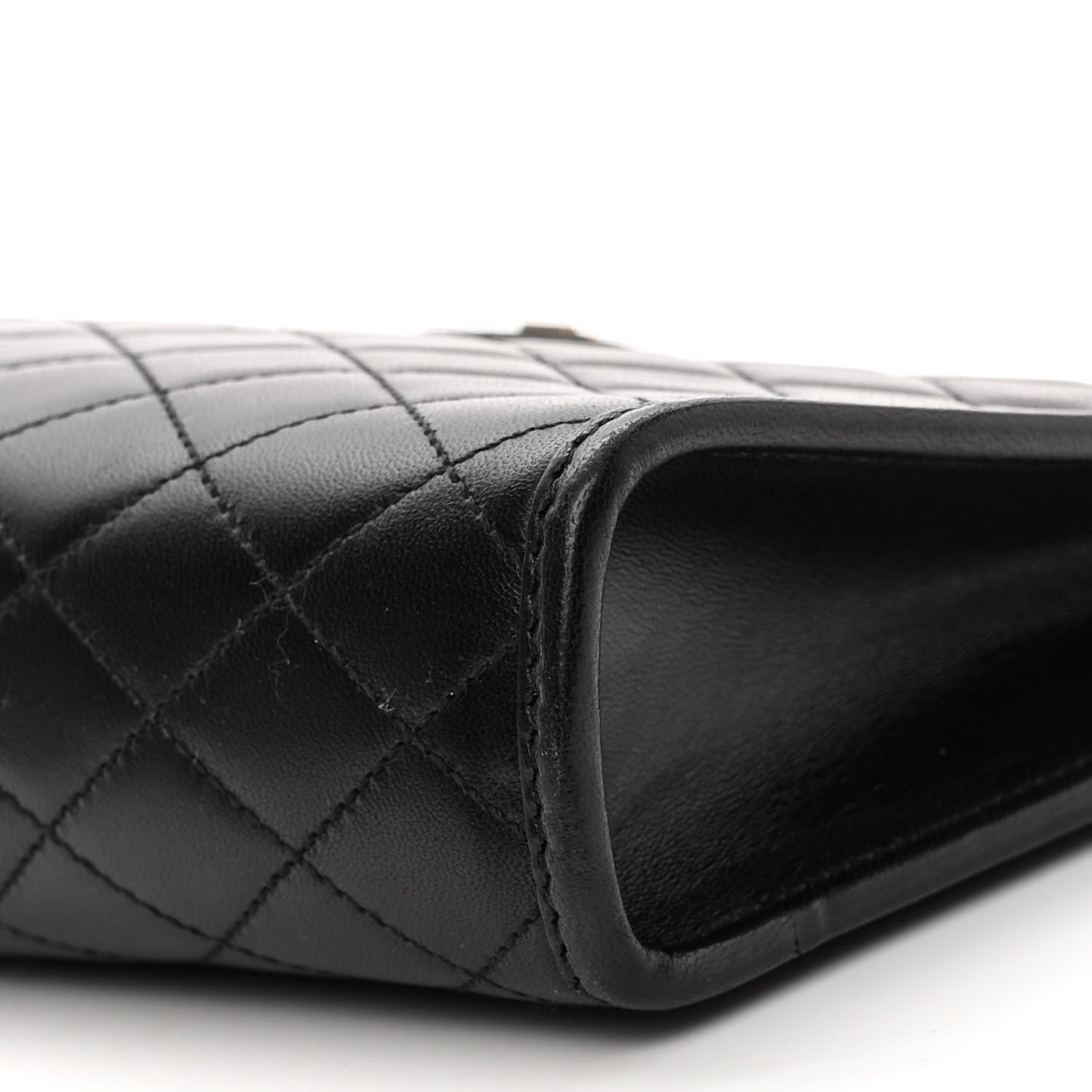 Lambskin Quilted Monogram Baby Victoire Chain Clutch Bag Black