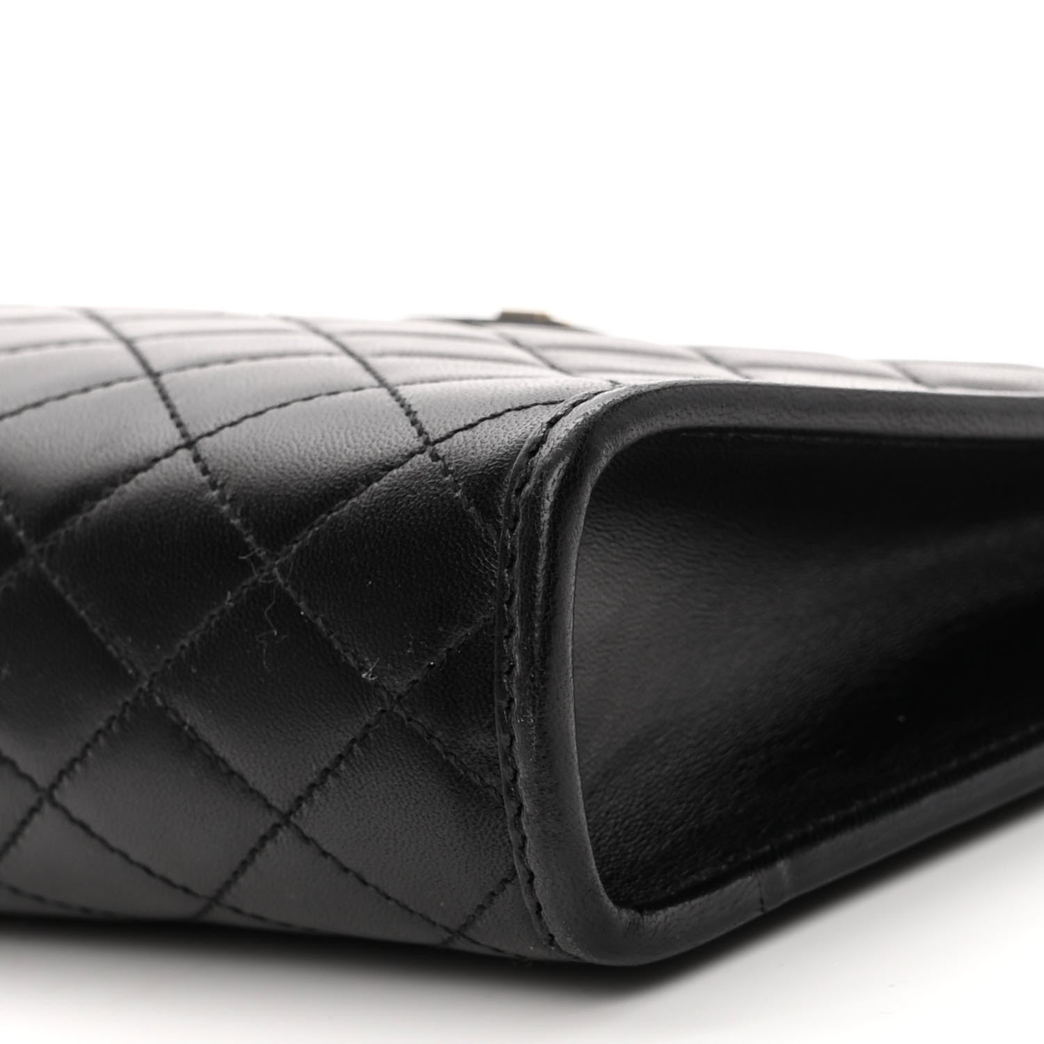 Saint Laurent Lambskin Quilted Monogram Baby Victoire Chain Clutch Bag Black 10 of 12