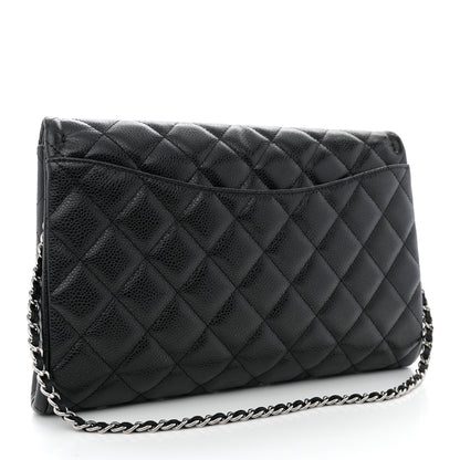 Chanel Caviar Quilted Clutch With Chain Flap Black 3 of 11