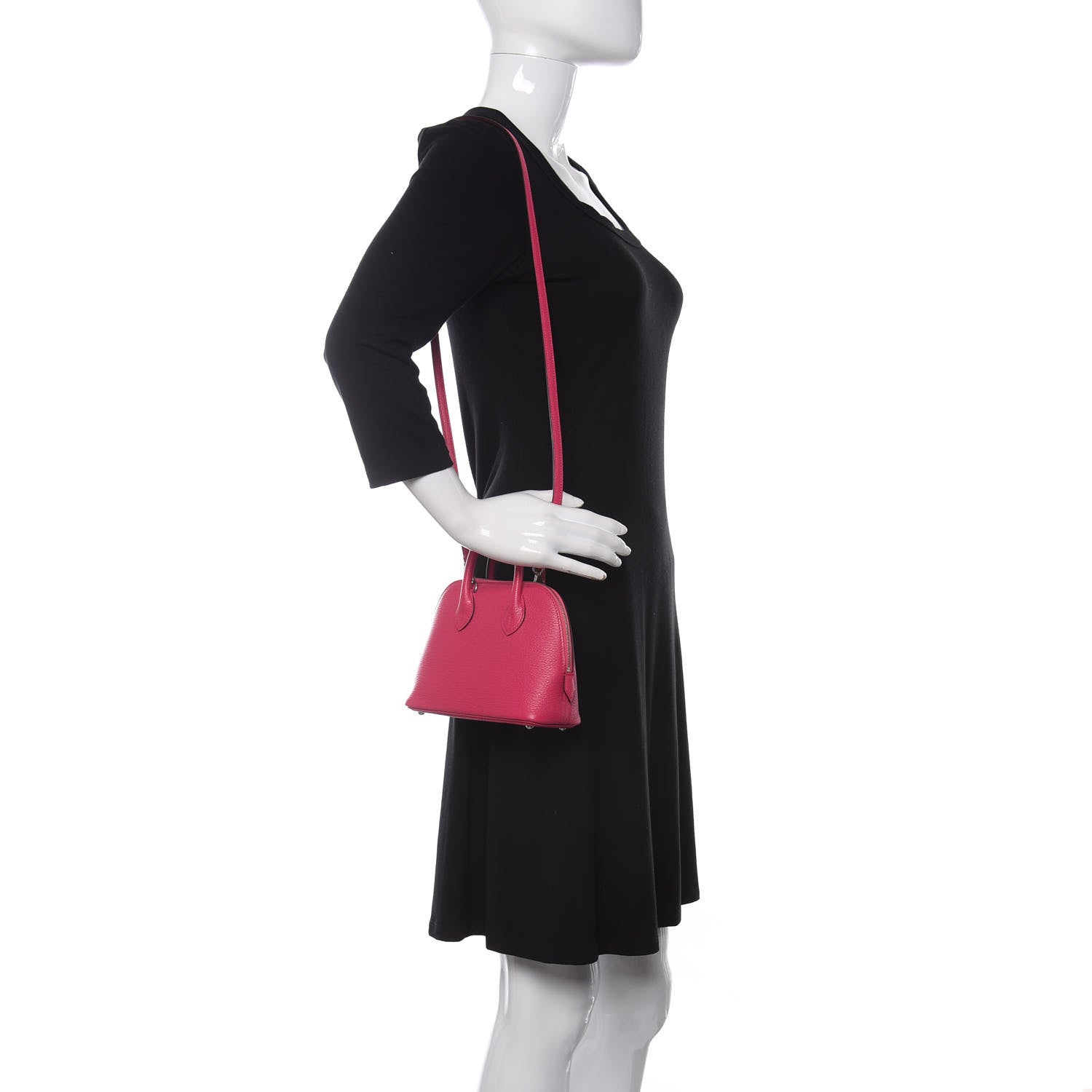 Hermes Chevre Mysore Mini 1923 Bolide Rose Shocking 2 of 10