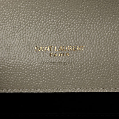 Saint Laurent Grain De Poudre Textured Mixed Matelasse Triquilt Monogram Clutch Blanc Vintage 7 of 8