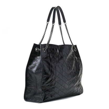 Saint Laurent Crinkled Calfskin Matelasse Monogram Niki Shoulder Bag Black 5 of 10
