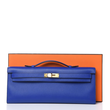 Hermes Swift Kelly Cut Clutch Pochette Bleu Electrique 11 of 11