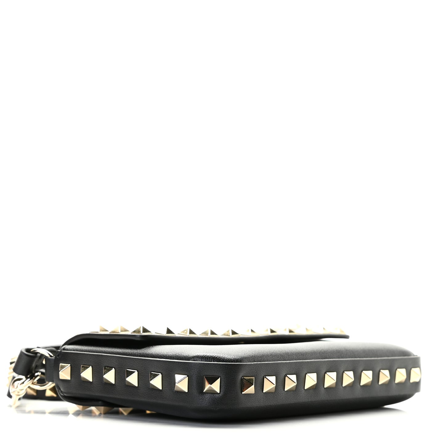 Vitello Rockstud Crossbody Pouch Black