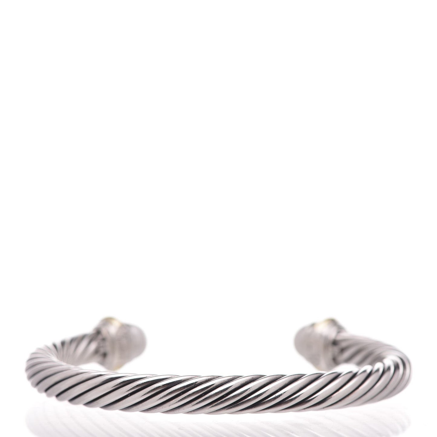 Sterling Silver 14K Yellow Gold Pearl 7mm Cable Classics Bracelet