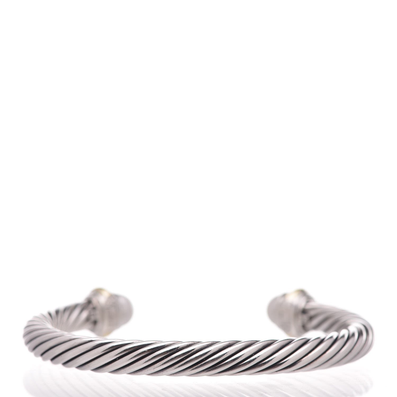 David Yurman Sterling Silver 14K Yellow Gold Pearl 7mm Cable Classics Bracelet 3 of 5
