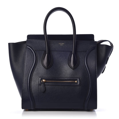 Celine Goatskin Mini Luggage Dark Blue Black 1 of 10