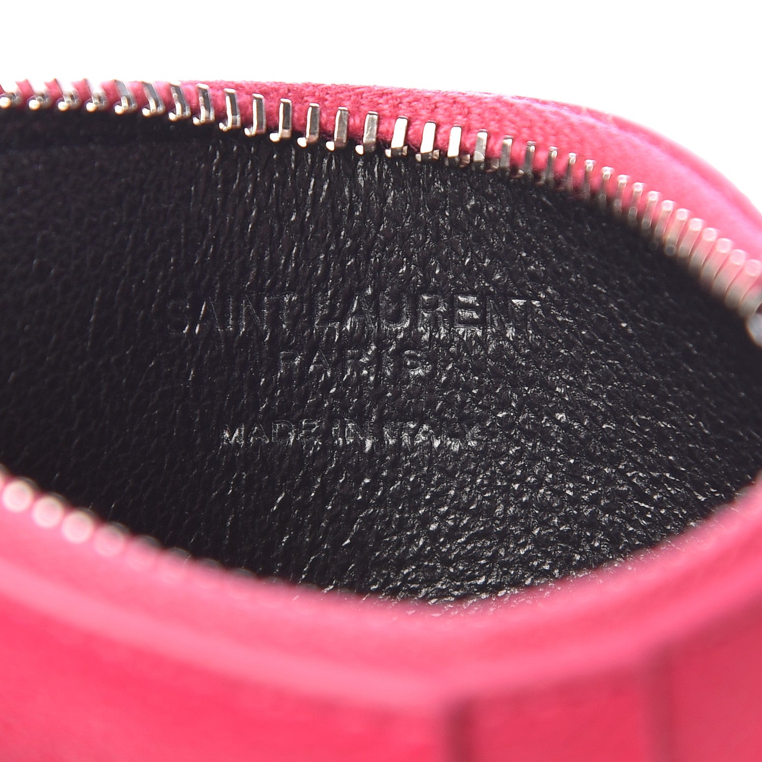 Saint Laurent Grained Calfskin 5 Fragments Zip Pouch Card Holder Bubblegum 6 of 8