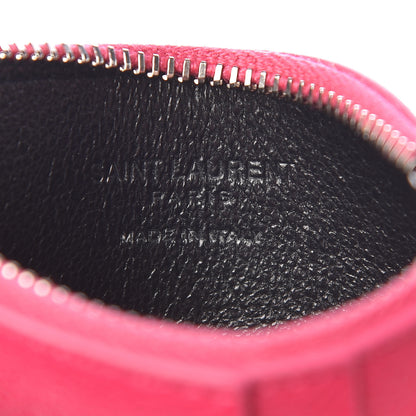 Saint Laurent Grained Calfskin 5 Fragments Zip Pouch Card Holder Bubblegum 6 of 8