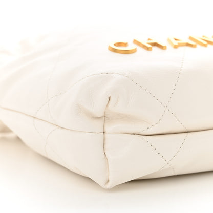 Chanel Shiny Calfskin Quilted Mini Chanel 22 White 9 of 10