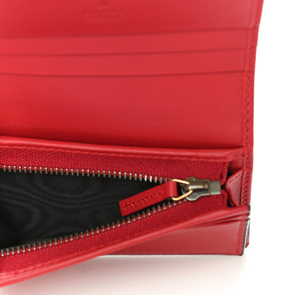 Gucci GG Supreme Monogram Cherry Embellished Card Case Wallet Hibiscus Red 5 of 10
