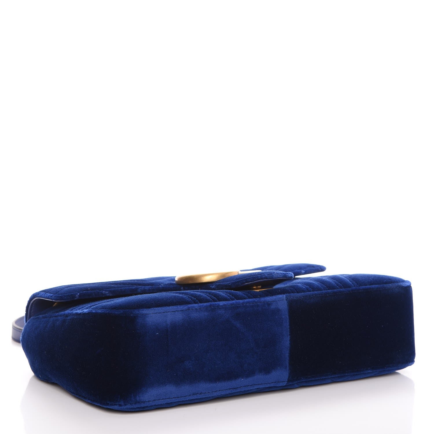 Gucci Velvet Matelasse Medium GG Marmont Shoulder Bag Cobalt Blue 4 of 8