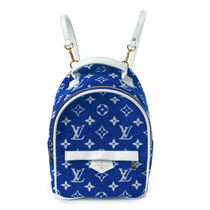 Louis Vuitton Jacquard Velvet Monogram Palm Springs Backpack Mini Blue 1 of 8