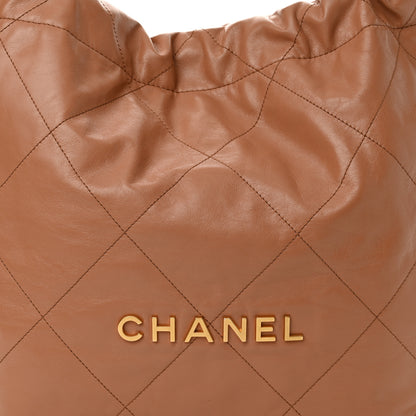 Chanel Shiny Calfskin Quilted Chanel 22 Camel 8 of 10