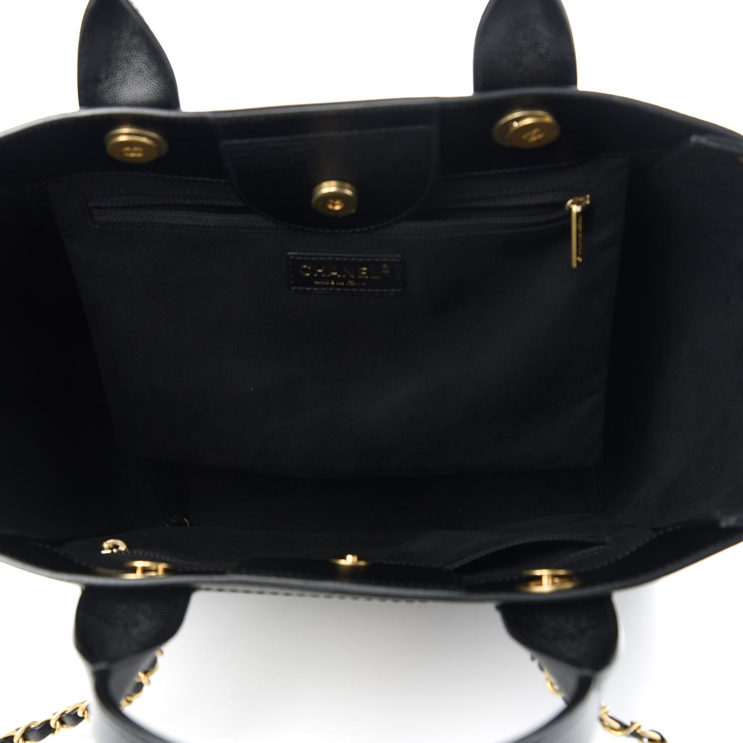 Caviar Small Studded Deauville Tote Black