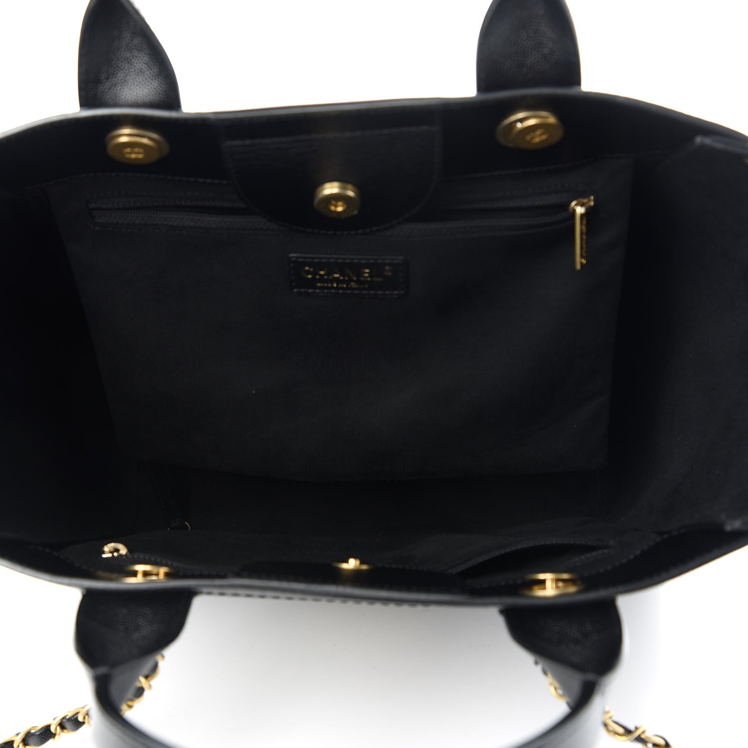 Chanel Caviar Small Studded Deauville Tote Black 5 of 10