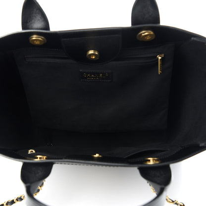 Chanel Caviar Small Studded Deauville Tote Black 5 of 10