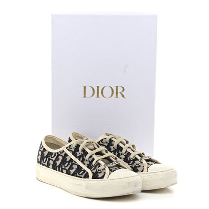 Christian Dior Canvas Oblique Walk 'N' Dior Low Top Sneakers 38.5 Deep Blue 10 of 10