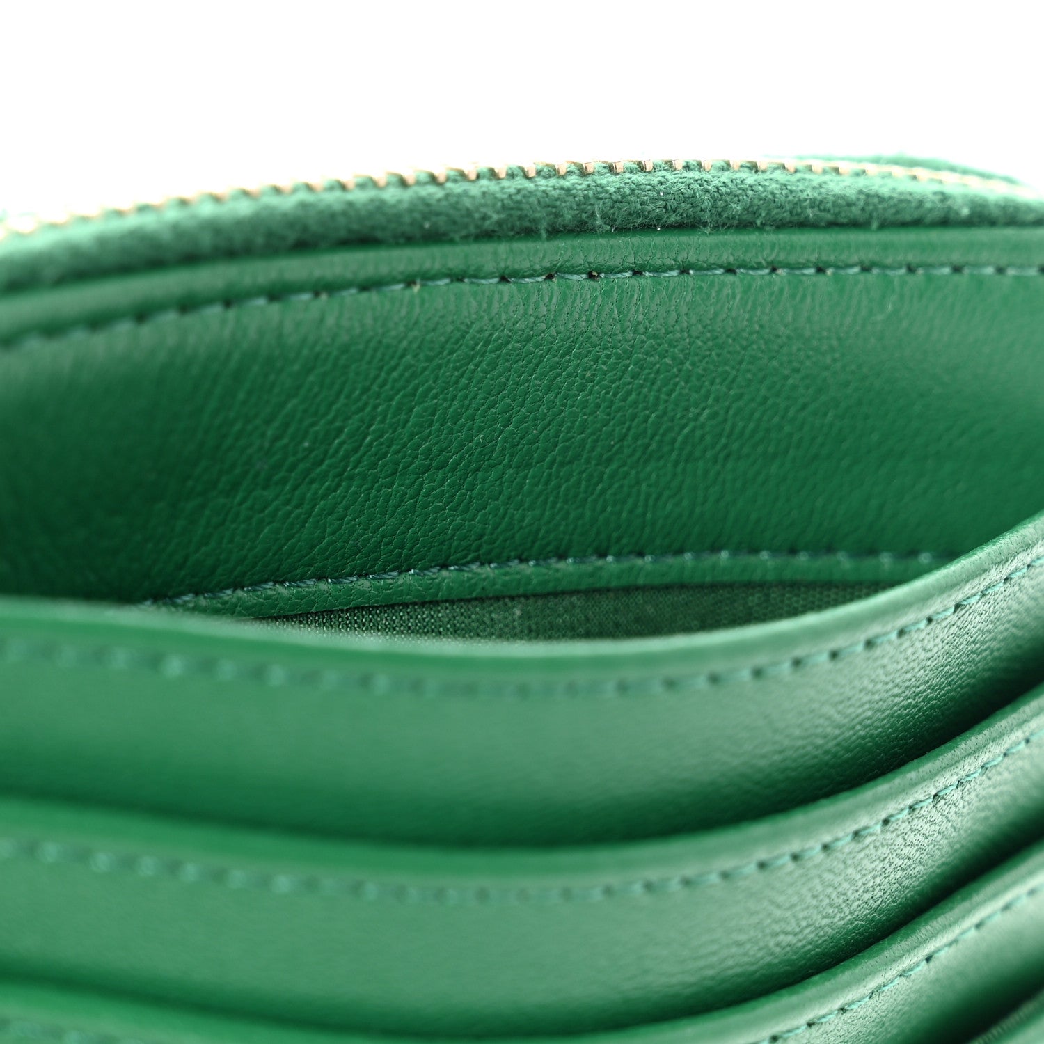Chanel Lambskin Quilted Chanel 19 Zip Card Holder Wallet Green 8 of 9