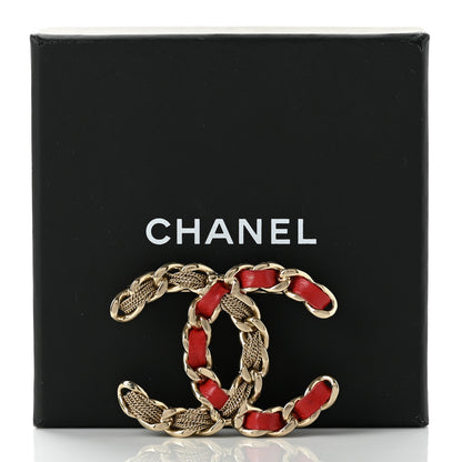 Chanel Lambskin Chain CC Brooch Red 5 of 5