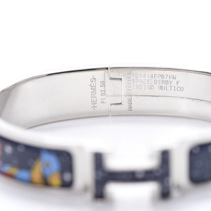 Hermes Enamel Narrow Space Derby Clic Clac H Bracelet PM Indigo Multicolor 4 of 6