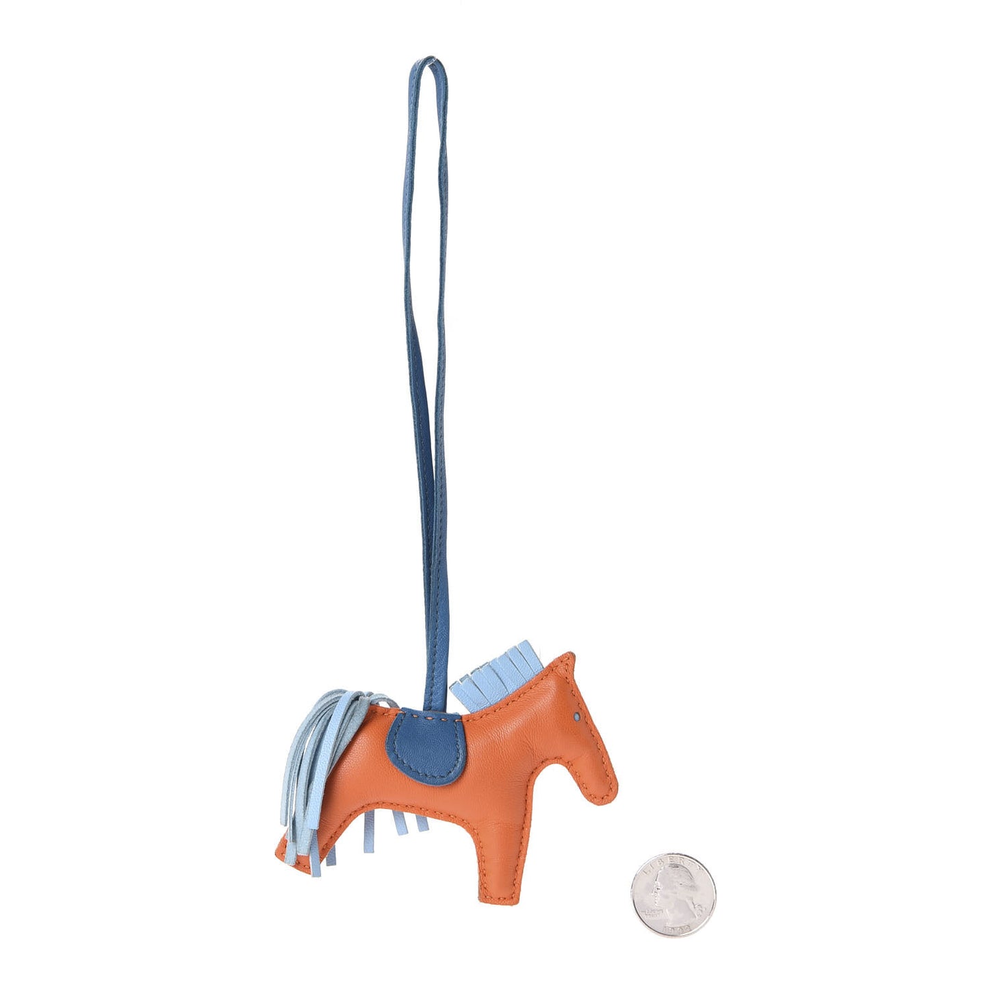 Milo Lambskin Grigri Rodeo Horse Bag Charm Feu Celeste Bleu Izmir