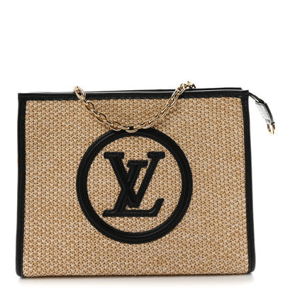 Louis Vuitton Raffia Calfskin Monogram Giant Pouch 1 of 10