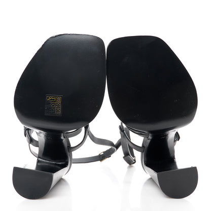 Saint Laurent Calfskin Platz Platform Sandals 39 Black 5 of 11