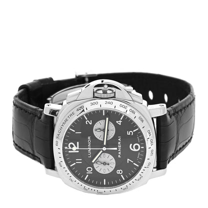 Panerai 18K White Gold Alligator 40mm Luminor Automatic Watch Black PAM00189 2 of 5