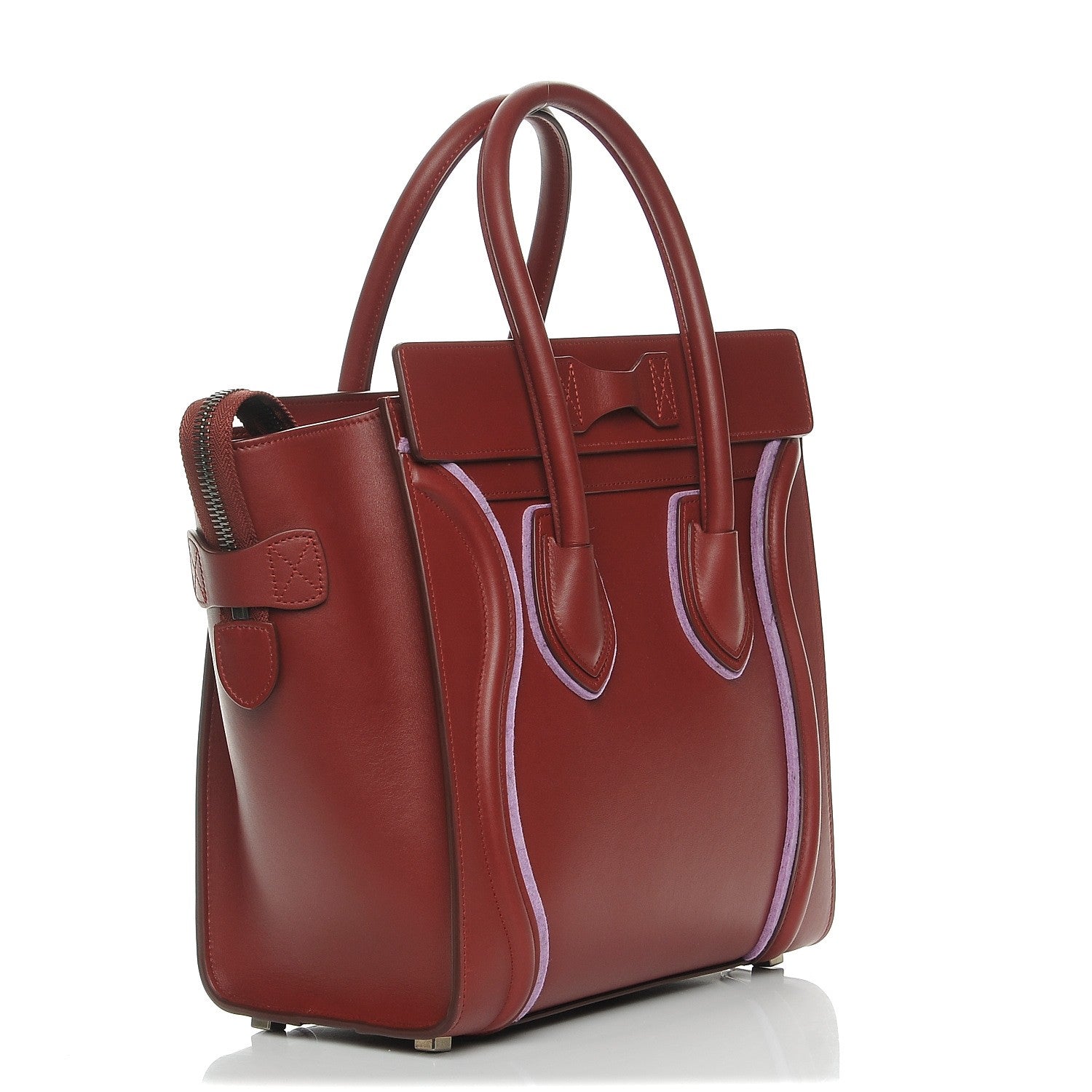 Celine Smooth Calfskin Felt Micro Luggage Merlot 3 of 9