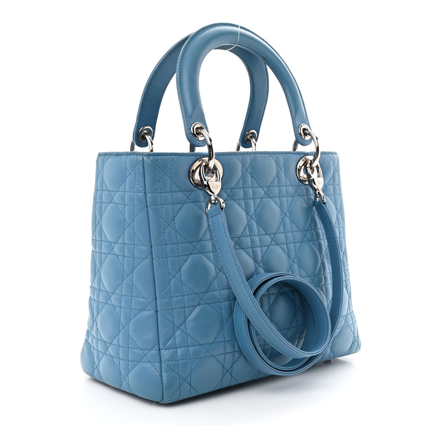 Lambskin Cannage Medium Lady Dior Blue