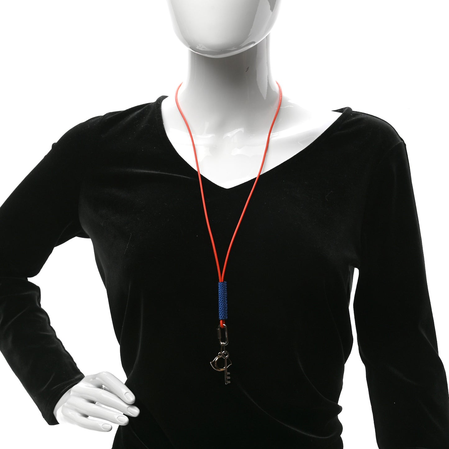 Lizard Palladium Permabrass Curiosite Pendant Necklace Orange