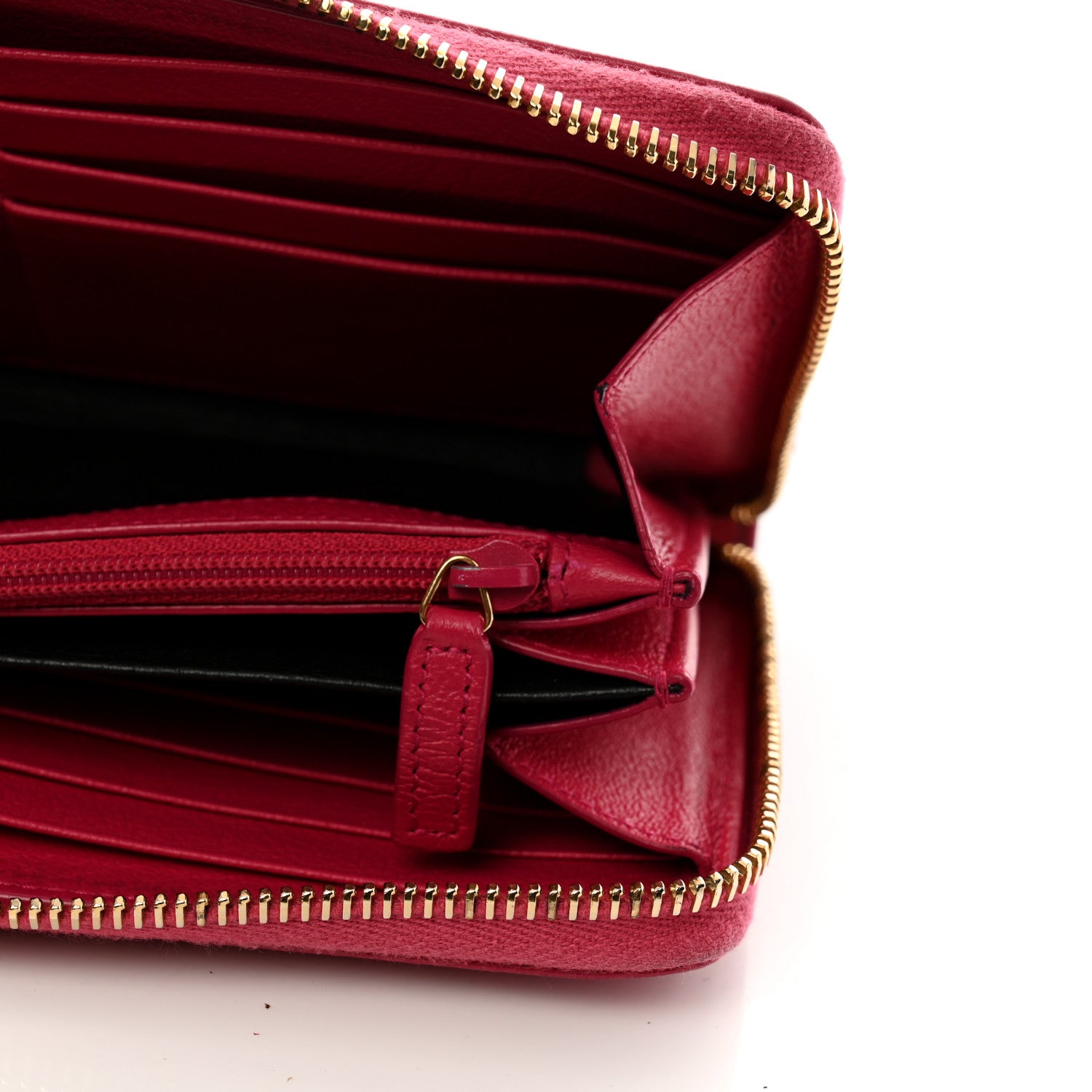Saint Laurent Chevre Belle De Jour Zip Around Wallet Fuchsia 13 of 14