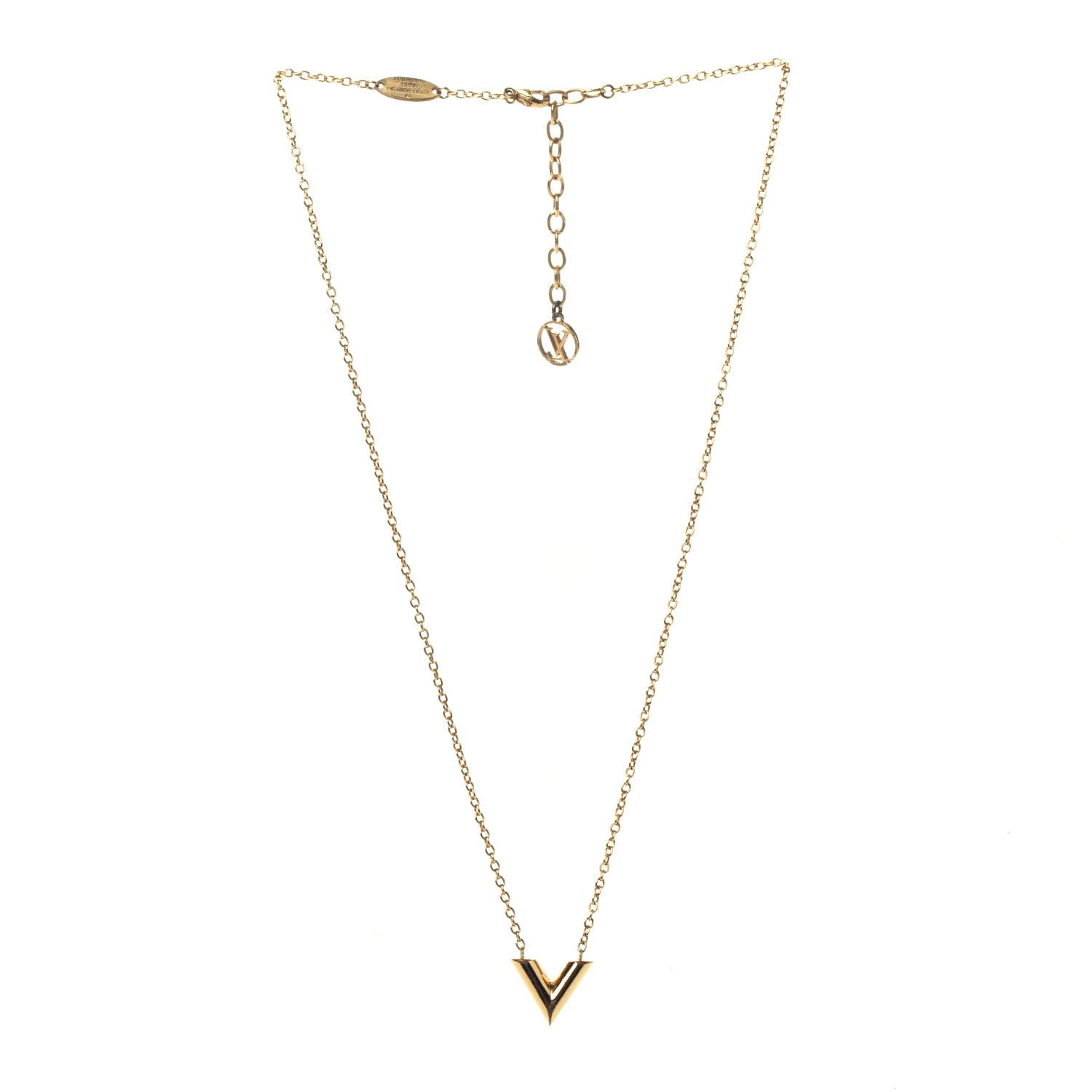 Louis Vuitton Essential V Necklace Gold 3 of 6