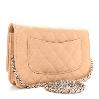 Chanel Caviar Quilted Wallet On Chain WOC Beige 3 of 12
