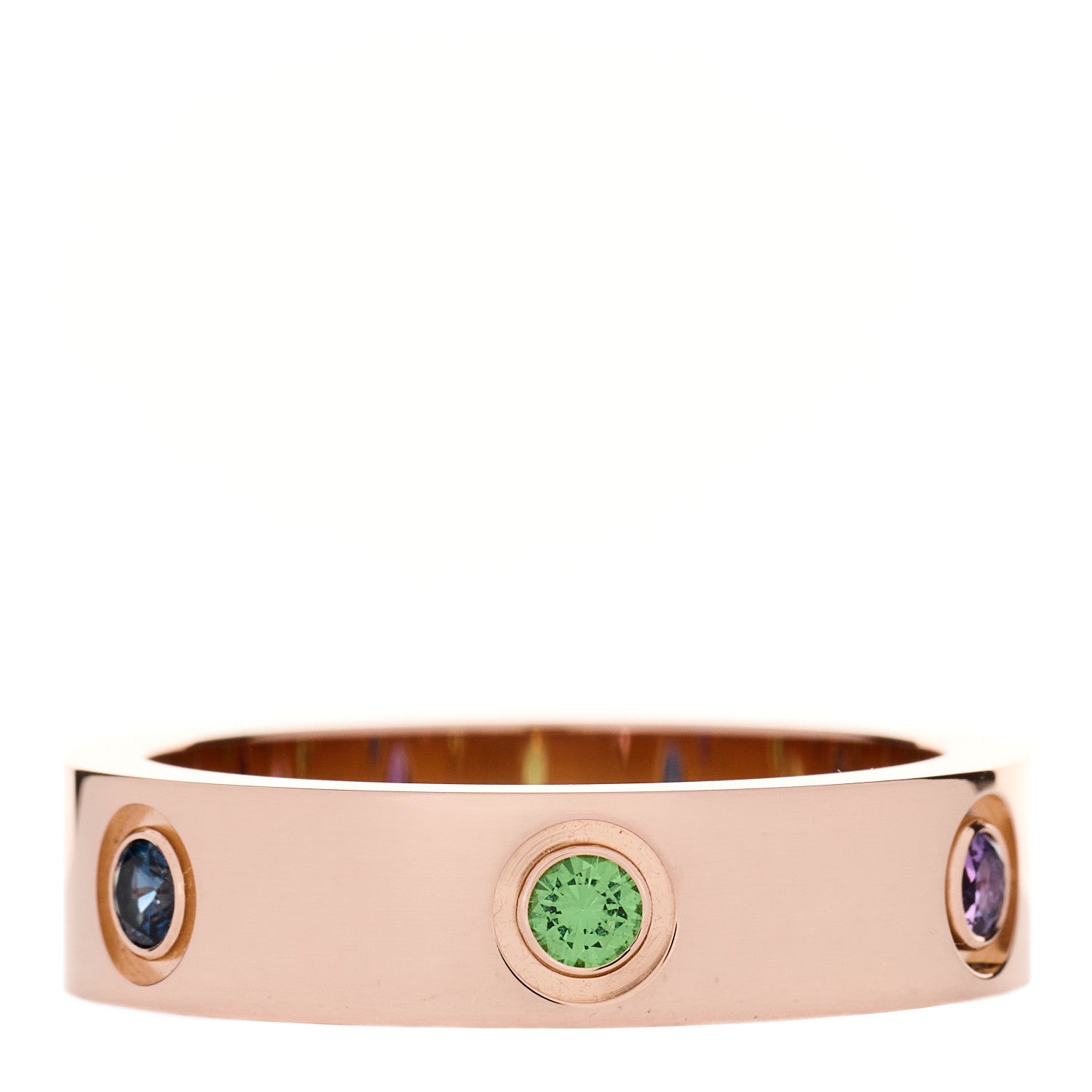 Cartier 18K Pink Gold Sapphire Garnet Amethyst 5.5mm LOVE Ring 59 8.75 3 of 5