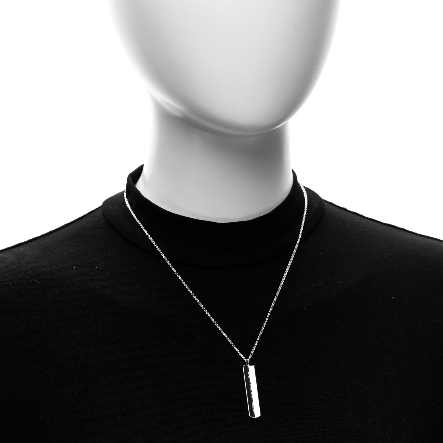 Tiffany Sterling Silver 1837 Bar Pendant Necklace 2 of 6