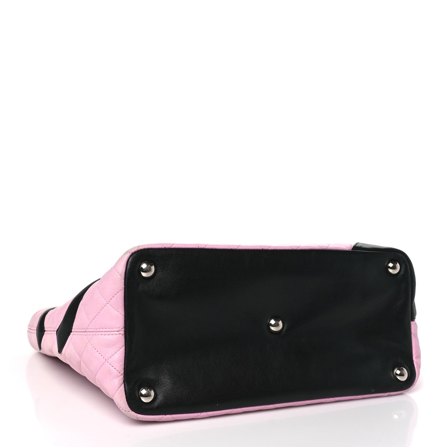 Chanel Calfskin Quilted Large Cambon Tote Pink Black 4 of 12