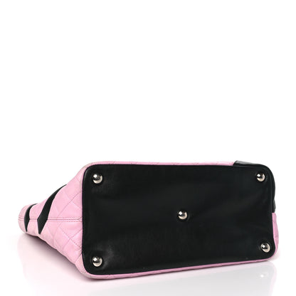 Chanel Calfskin Quilted Large Cambon Tote Pink Black 4 of 12