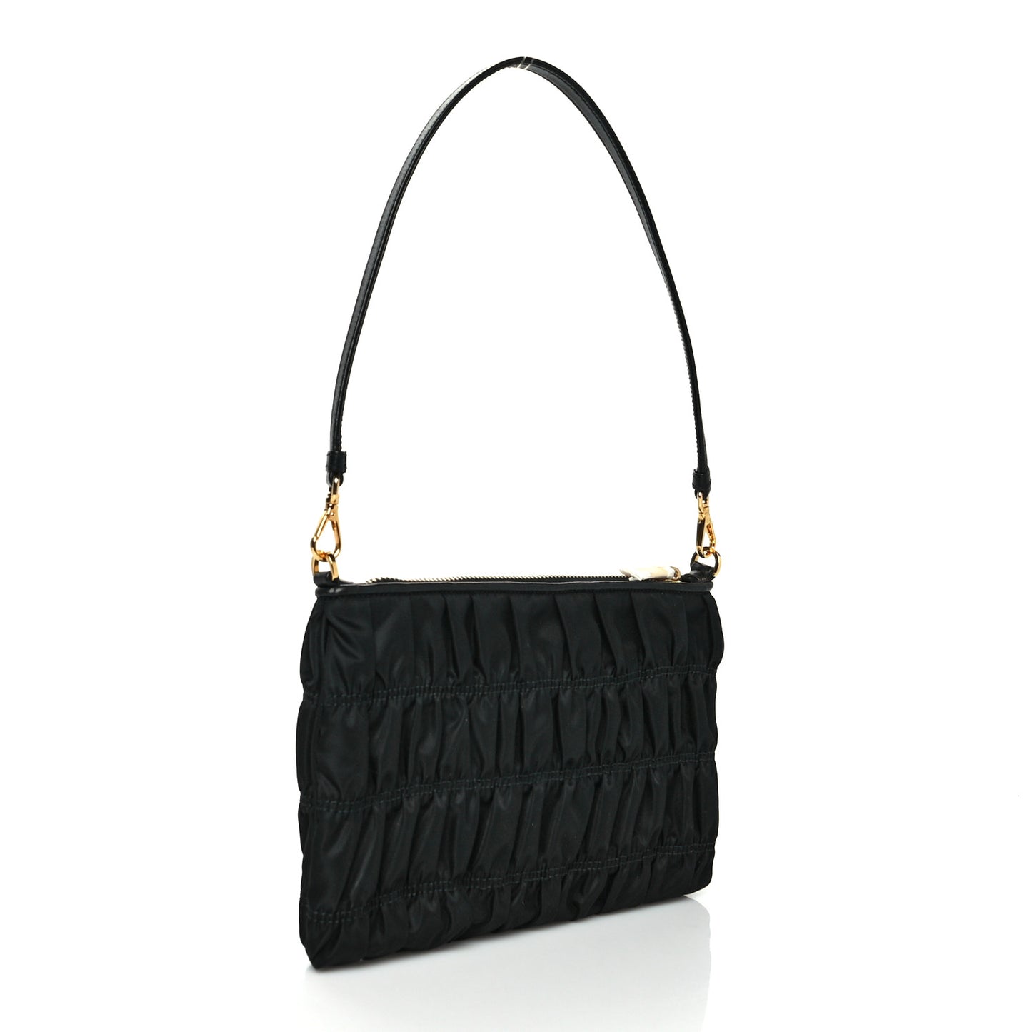 Tessuto Nylon Gaufre Shoulder Bag Black